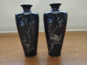 Two Japanese Antique Cloisonne Vases