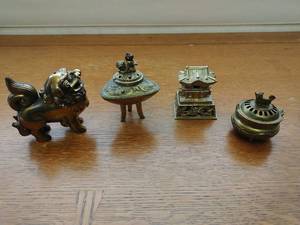 Four Asian Style Brass Dcor Items