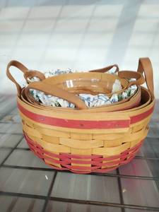 3 Longaberger Circular Baskets