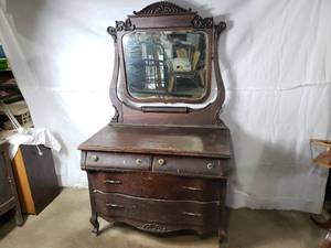 Vintage Ornate Dresser with Mirror