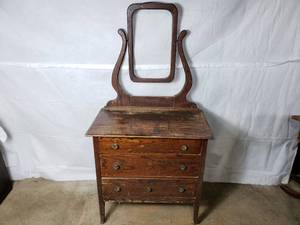 Small Vintage Dresser with Mirror Frame