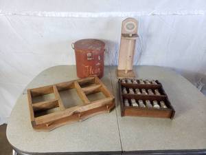 Spice Rack and Shelf, Paper Towel Holder, Flour Tin