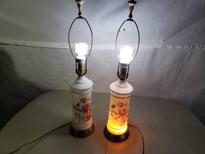 2 Vintage Glass Lamps
