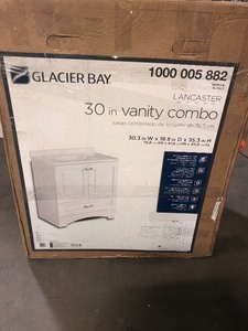 Glacier Bay Lancaster 30 in. W Bath Vanity in White with Cultured Marble Vanity Top in White