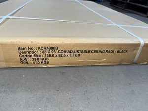 Husky Adjustable Height Overhead Ceiling Mount Garage Rack in Black (42 in. H x 96 in. W x 48 in. D)