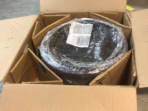 20 in. Clay Fire Pit with Iron Stand (Scroll) by Unbranded Customer Returns See Pictures