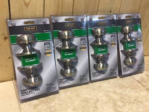 Lot of Hartford Satin Nickel HallCloset Passage Door Knob by Defiant Customer Returns See Pictures