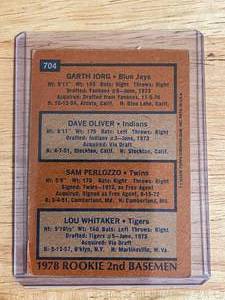 1978 Topps Rookie 2nd Basemen Card #704