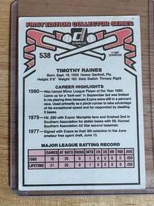 1981 Donruss Tim Raines Rookie Card