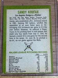 1963 Fleer Sandy Koufax