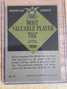 1961 Topps Nellie Fox MVP Card