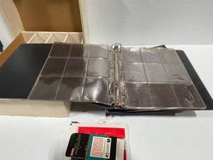 Assorted Trading Card Holder Books and Box