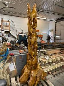 Hand Carved Wood Horse Statue