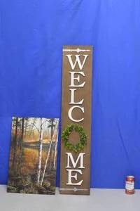 Welcome and Birch Tree metal picture