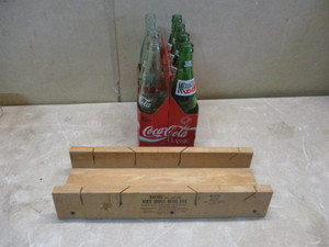 Vintage Coke and Mountain Dew Bottles and Hard Maple Miter Box