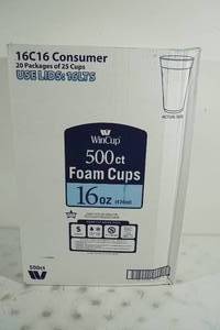 lot 70 image: WinCup 16 Oz Foam Cups - 500 Count