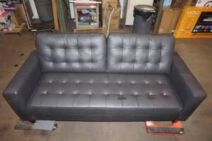 lot 182 image: Brookside Faux Leather Tufted Sofa