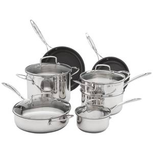 lot 213 image: 11 Piece Stainless Steel Cookware Set