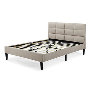lot 281 image: Serta Zoey Upholstered Bed Frame - Beige - Full
