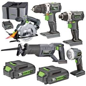 lot 197 image: NEW Genesis 20V Cordless 5 Tool Combo Kit
