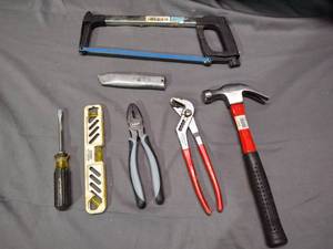 Hacksaw, Hammer, Pliers, Level, Etc