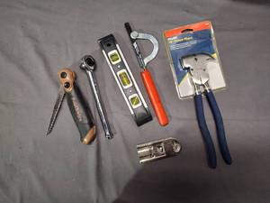 Fence Pliers, Level, Saws, Ratchet, Etc