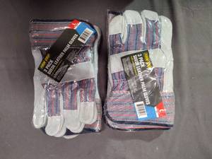 6 Pairs of Suede Leather Palm Gloves