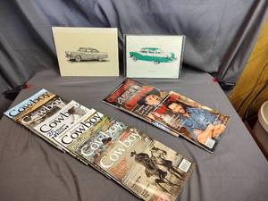 Cowboy Magazines and Car Prints