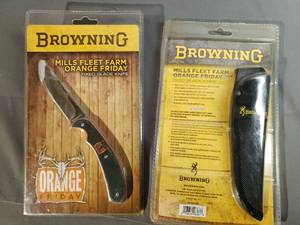 2 NIP Browning Orange Friday Fixed Blade Knives