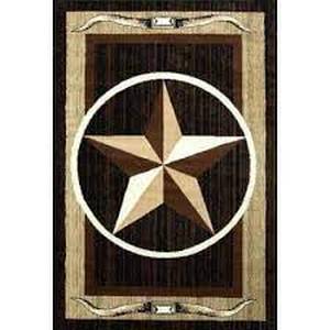 lot 10 image: Nairobi Collection Brown 5 ft. x 7 ft. Lone Star Area Rug