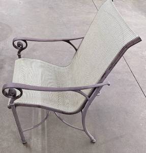 lot 57 image: Outdoor Porch Set Low Metal and Glass Table with 2 Chairs