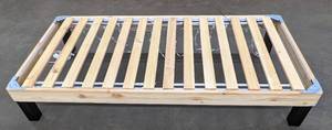 lot 55 image: Ikea Pine Twin Bed Frame  Mattress Base with Lights