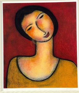 lot 71 image: Issa Shojaei Signed Limited Edition Serigraph of a Woman, Framed 26 x 29