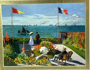 lot 77 image: Framed Monet Print Garden at Sainte-Andresse