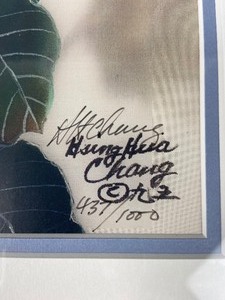 lot 30 image: Limited Edition Hsing Hua Chang - Vibrant Blue Violets in Watercolor - Beautifully Framed