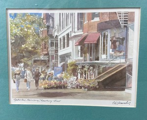 lot 31 image: Framed - Saturday Morning - Newbury Street - Robert E. Kennedy