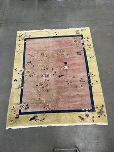 lot 111 image: Antique Hand Knotted Oriental Wool Area Rug - 9 10 x 7 10