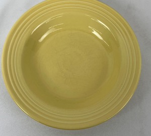 lot 88 image: Three Pieces of Pale Yellow Fiestaware & Staffordshire Hearts & Flowers Bowl