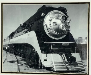 lot 116 image: Restoration Hardware BW Train Photo Print by Gordon Osmundson