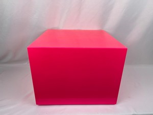 lot 45 image: CB2 Neon Pink Acrylic Cube - City Slicker Side Table
