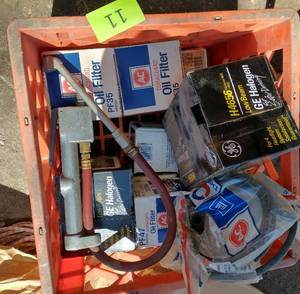 Oil filters, headlight, tire inflation hose