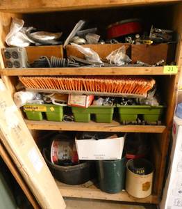 Bottom 3 shelves of hardware and whatever else you find