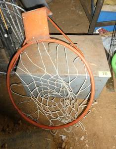 Metal storage box and basketball hoop