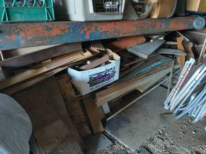 Large pile of wood pieces