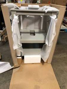 lot 2 image: Home Decorators Collection Gazette 24 in. W x 21.75 in. D x 34 in. H Vanity Cabinet Only in Grey - good condition - review all pictures