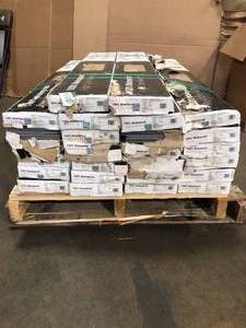 lot 26 image: &nbspPALLETS WITH&nbspHome Decorators Collection&nbsp7 in. x 48 in. Woodland Beach Break Click Lock Rigid Core Luxury Vinyl Plank Flooring (23.77 sq. ft.case)&nbsp24 boxes total - review all pictures
