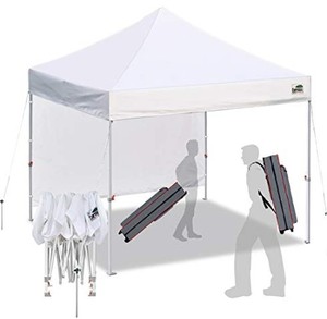 Eurmax 10 x 10 EZ Pop Up Canopy Tent Commercial Instant Shelter with Heavy Duty Roller Bag, White - Frame Only, Missing Cloth Top.