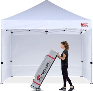 MASTERCANOPY Durable Pop-up Canopy Tent 10x10 Heavy Duty Instant Canopy with Sidewalls, Frame Only - Missing Cloth Top.