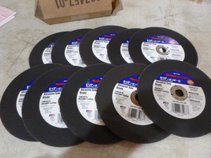 lot 139 image: 10 Master Mechanics Abrasive Saw Blades