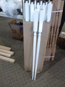 lot 321 image: Case of White Taper Top Baluster Spindles